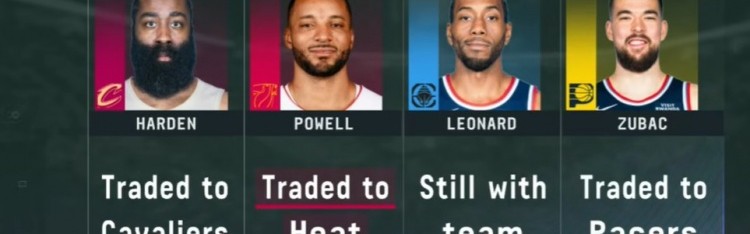 开云博彩-快船上季四人组只剩小卡：哈登赴骑士 大祖去步行者 鲍威尔去热火